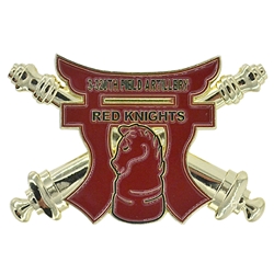 3rd Battalion, 320th Field Artillery Regiment "Red Knights", 3 7/16" X 2 3/16"