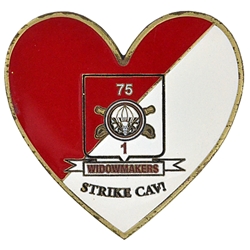 1st Squadron, 75th Cavalry Regiment, "Widowmakers" (♥), 2 15/16" X 2 1/4"