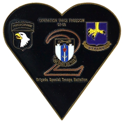 2nd Brigade Special Troops Battalion, 2nd BCT "One Strike One Team" (♥), 2 13/16" X 2 13/16"