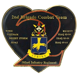 2nd Brigade Combat Team, "Strike", 502nd Infantry Regiment, KOSOCO, 2 15/16" X 2 11/16"