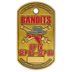 Bravo Battery, 3rd Battalion, 320th Field Artillery Regiment "Bandits", 1 1/16" X 2"