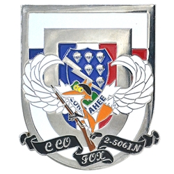 Fox Company, 2nd Battalion, 506th Infantry Regiment "White Currahee"(♠), 2 9/16" X 2 15/16"