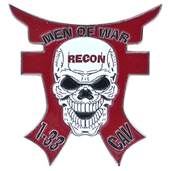 Recon, 1st Squadron, 33rd Cavalry Regiment "Men of War", 2 13/16" X 3"