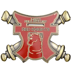 3rd Battalion, 320th Field Artillery Regiment "Red Knights", 2 7/16" X 1 13/16"