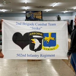 Flag, 2nd Brigade Combat Team, 502nd Infantry Regiment "Strike", 3X5 Printed Polyester