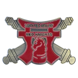 3rd Battalion, 320th Field Artillery Regiment "Red Knights", 2 1/2" X 1 9/16"